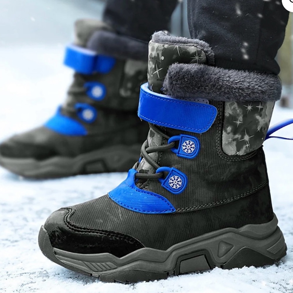 Big Biy Stylish Black and Blue Winter Boots